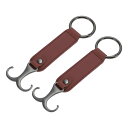 HEROFFIX 財布やバッグ 傘などに最適な2個セットの車のシートヘッドレストフック 頑丈な車のシートバックオーガナイザーフック ワインレッドのフェイクレザー...