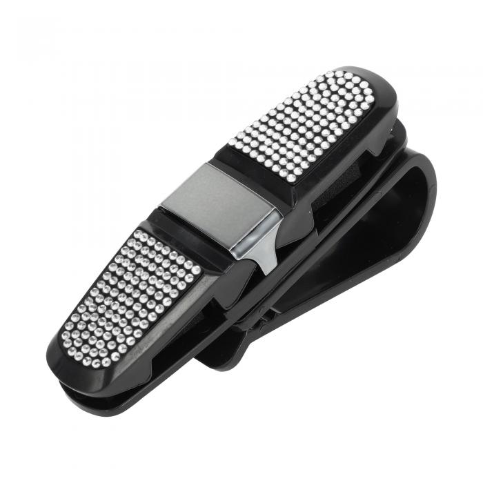 Hihaha 車用サンバイザーサングラスホルダー / フロントサンバイザーめがねクリップ カードクリップ付..