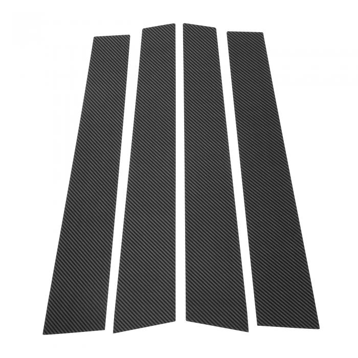 HEROFFIX レクサスに対応GS 2012-2019用4個セットのドアピラーウィンドウトリム フロント左右 アンチスクラッチステッカーピラーポストカバーカーボンファイバーパターンブラック