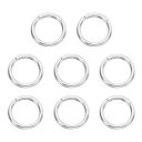 8個 スプリングOリングクリップ メタルスプリングク ラスプキーリング 41mm / 1 5/8インチ 丸いキーチェーンスナップバックルアクセサリー 財布 ショルダーバッグ ランヤード レザーDIYクラフト用 シルバー