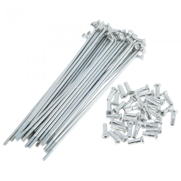 A ABSOPRO 36セット 14G 自転車のスポーク 97 mm 自転車ホイールスポーク 亜鉛メッキ炭素鋼 シルバートーン(4)