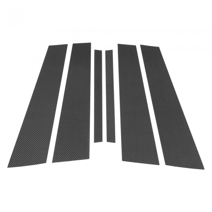 HOPESPANNER BMWに対応 3シリーズ2019-2022用のドアピラーウィンドウトリム カーボンファイバーパターンブラック フロントリア左右 アンチスクラッチステッカーピラーポスト ドアアウターエクステリアカバー 6個