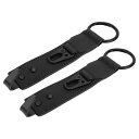HEROFFIX バッグや傘などを掛けるための2個入りの車のシートヘッドレストフック 頑丈な車のシートバックオーガナイザーフック ブラックのフェイクレザーと金属製 19.3x4.7cm