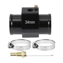 ACROPIX 12/24Vユニバーサルウォーターテンプセンサーキット 1/8"NPT 34mmブラックアダプター200'Fオン-185'Fオフ 自動車ラジエーター&エンジン冷却用