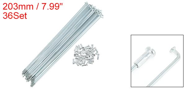 A ABSOPRO 36セット 14G 自転車のスポーク 203 mm 自転車ホイールスポーク 亜鉛メ...