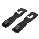 HEROFFIX 財布やバッグ 傘などのための2個入りの車のシートヘッドレストフック 頑丈な車のシートバックオーガナイザーフック ブラックのフェイクレザーと金属...