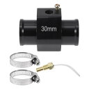ACROPIX 12/24Vユニバーサルウォーターテンプセンサーキット 1/8"NPT 30mmブラックアダプター 160'Fオン - 145'Fオフ 自動車用ラジエーター&エンジン冷却用