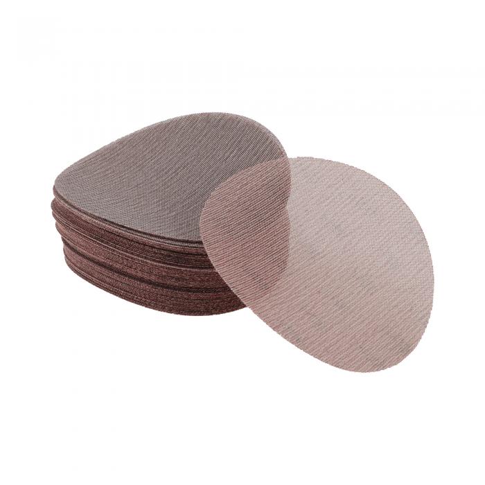 HEROFFIX 50個の車用木製研磨ディスク スムージングフックループ研磨シート 8インチ 100番グリット ブラウンアルミニに対応ウムオキサイド