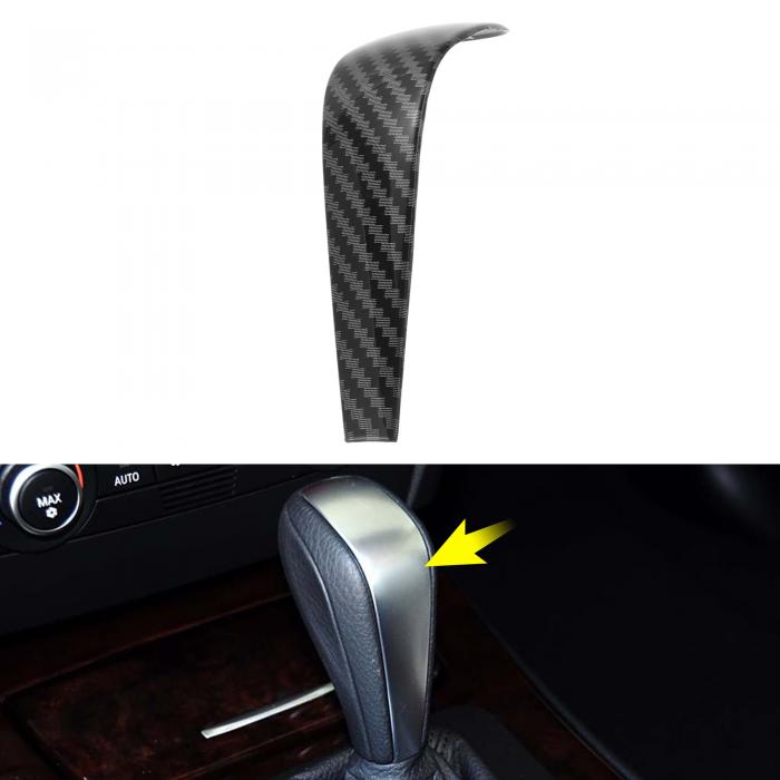 TUCKBOLD BMWに対応 1 3シリーズZ4 X1 E90 E92 E93 E87 2005-2012用ABSギアシフトノブボタンカバーカーボンファイバーブラック