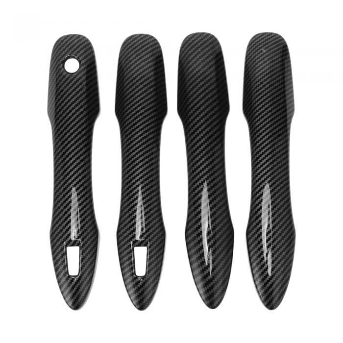 Hihaha Toyotaに対応カムリ2018-2024用のスマートカードアハンドルカバートリム|サイドドアハンドルカバー|耐久性| 4個セットカーボンファイバーブラック