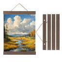 PATIKIL 2セット磁気ポスターハンガーフレーム8 インチ木製マグネット写真ハンガーフレーム幅広吊りキット写真 絵画 アートワーク 地図 ダーク茶色