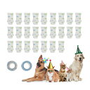 GLIDESMOOTH 犬用使い捨てフットカバー 防水ポープロテクター 屋内外用ノンスリップ犬用シューズ 小型犬用 5セット20個