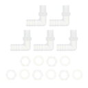 HOPESPANNER プラスチックホースバーブフィッティング7/16"ホースID G1/4メスNPTエルボーバーブコネクタPP 1セット
