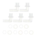 HOPESPANNER プラスチックホースバーブフィッティング3/8"ホースID G3/8メスNPTエルボーバーブコネクタPP 1セット