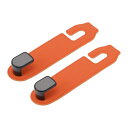 HEROFFIX 財布やバッグ用の2個入りのハンドバッグ 食料品バッグ 車のシートヘッドレストフック 頑丈な車のシートバックオーガナイザーフック オレンジのマイクロファイバーレザー6.38"x1.65"