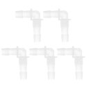HEROFFIX 5個の水族館用プラスチックホースバーブフィッティング7/16"ホースID G3/8スレッドエルボーコネクター水族館タンクエアポンプホースジョイントクリアPP