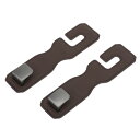 HEROFFIX 財布やバッグ 傘などのための2個入りの車のシートヘッドレストフック 頑丈な車のシートバックオーガナイザーフック ブラウンのフェイクレザーと金属...