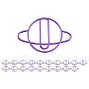 CAPASTEC ペーパークリップ メモクリップ 可愛い ブックマーク 書類整理/招待状/付箋/手紙/メモ帳用 文房具 オフィス 装飾 色が豊富 スタイルが多様 紫 惑星 20本入り