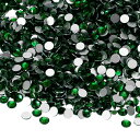 PATIKIL 1600個 SS16 ラウンド フラットバック 水晶 3.8-4.0 mm ガラス ラインストーン 宝石 ダイヤモンド DIY 工芸品 衣類 靴 ネイルアート デコレーション用 ダーク緑
