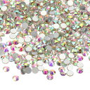 PATIKIL 1600個 SS16 ラウンド フラットバック 水晶 3.8-4.0 mm ガラス ラインストーン 宝石 ダイヤモンド DIY 工芸品 衣類 靴 ネイルアート デコレーション用 シルバー AB