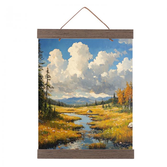 PATIKIL 1セット磁気ポスターハンガーフレーム8 インチ木製マグネットピクチャーハンガーフレーム写真 絵 地図用ワイドハンギングキット ダーク茶色