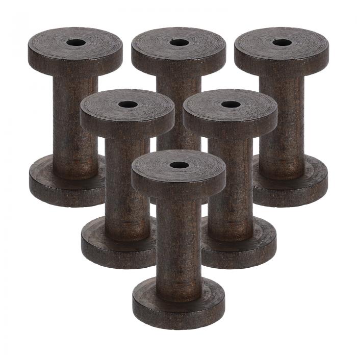 6個 木製空 スプール 2" x 3.1"未仕上げ 木製スプールワイヤー織りボビン空 糸スプール クラフトDIYア..
