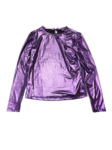 Allegra K トップスシャツ 光沢 シャイニー メタリック 長袖 パーティー レディース 光沢のあるほこりっぽい紫色 XL Allegra K トップスシャツ 光沢 シャイニー メタリック 長袖 パーティー レディース 光沢のあるほこりっぽい紫色 XL