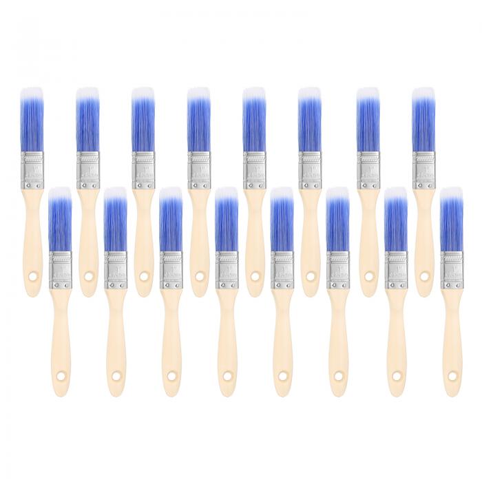 16個 ペイントブ ラシ 1"フラットペイントおよびチップブ ラシ 木製ハンドル付き DIYペイントフラット..