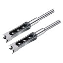 2個 スクエアホールドリルビット22mm(7/8)ハイカーボンスチールホローモータイザーオーガー 木工大工モルティステノンマシン用