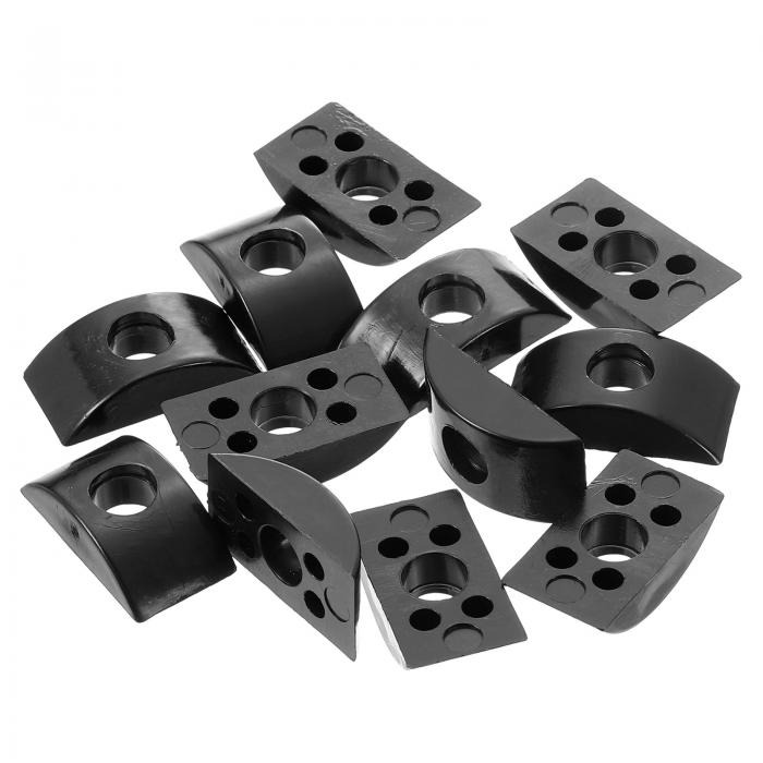 プラスチック製ハーフムーンスペーサーコネクター金具 黒 8mm穴径 16個