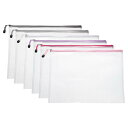 6pcs メッシュ ジッパー ポーチ バッグ A4 13