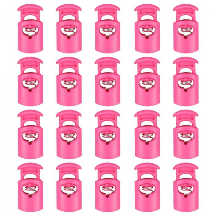 20個のプラスチックコードロック、シングルホールスプリングトグルストッパークリップ、ドローストリング、パラコード、バッグ、衣類、手袋のひもロック交換用、ローズレ...