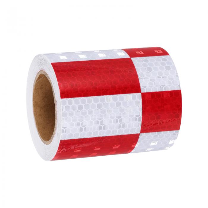 反射ステッカー 反射シート 警告表示テープ アロー 安全警告 自己粘着 防水 バイク用 5 M x 7.5cm レッ..