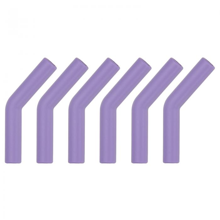 6個 シリコンストロー先端 柔らかい再利用可能な金属カバー 10mm/0.39" ODステンレス製 パープル