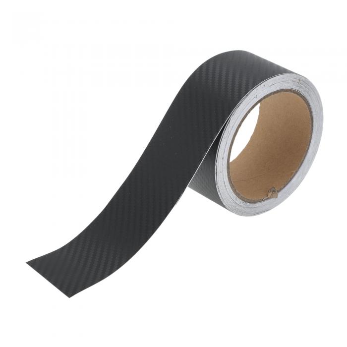 Hihaha ピンストライプテープ 50mmx10m カーボンファイバーパターン カーストライプ ピンストライプデカール カーバイクボート用 レーシングストライプ DIYステッカー ブラック 1枚