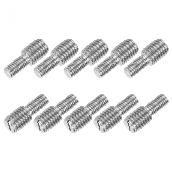 PATIKIL M8x15からM12x15 ダブルエンドスレッドスタッドボルト 家具用ファスナー ため 10個パック スロ..