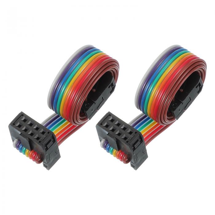 PATIKIL 8 ピン IDCコネクター平リボンケーブル2.54 mmピッチ長さ300 mm幅10 mm 2個デュアルロー テータケーブル女性から女性へIDEドライブプリンター産業用DIYエレクトロニクス