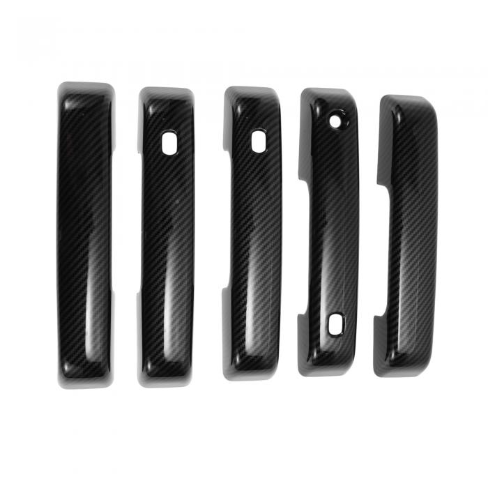 HEROFFIX Fordに対応 ブロンコ 21-25用 カーボンファイバーブラックエクステリア ドアハンドルカバートリム フロント左 フロント右 リア左 リア右 テールゲート ドアハンドルカバー