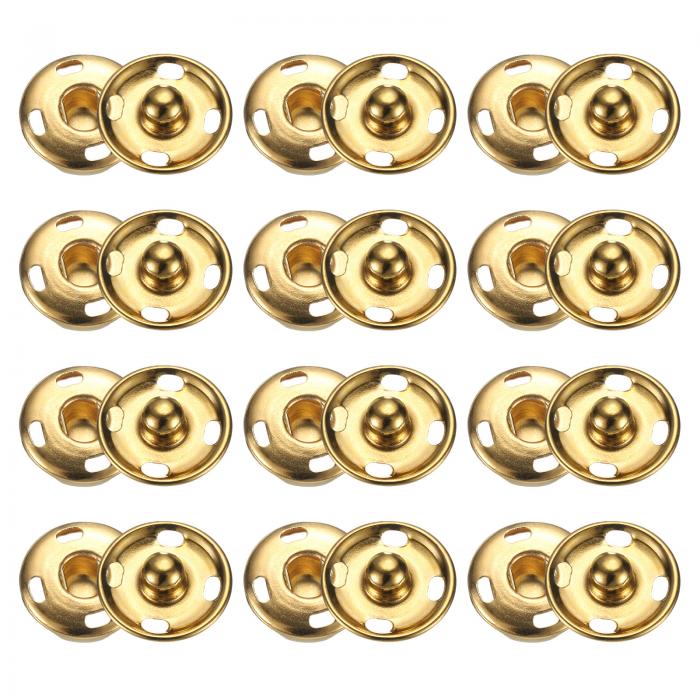 50セットの15mmメタルスナップファスナーボタン15mm金属スナップファスナーボタンファスナープレススタ..