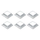 6個 ポストベースカバー 3"x3"(内寸1.5"x1.5")メタルワンピースポストスカート ポストフェンスデッキケーブル手すりバルスターステアレール用 シルバー