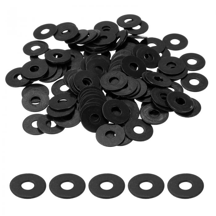 ネジ用平座金120個 ステンレス鋼製ワッシャー ボルト用5mm内径×16mm外径×1mm厚 工場修理 キッチン 店舗 屋外建設用 黒