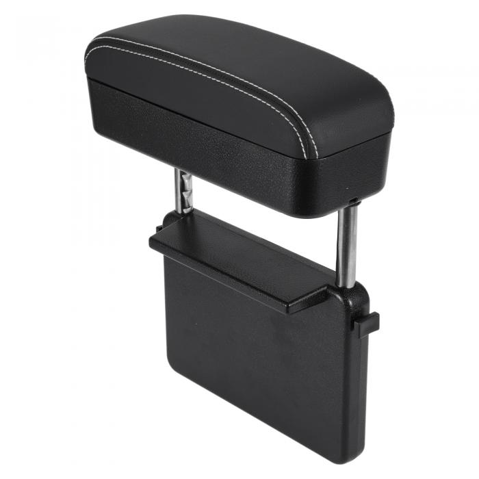 REPAIROCK 車用センターコンソールカバーユニバーサル車腕置きボックス収納ボックス 28.5x23.5x9cm ブラック PUレザー ABSステンレススチール スポンジ(2)