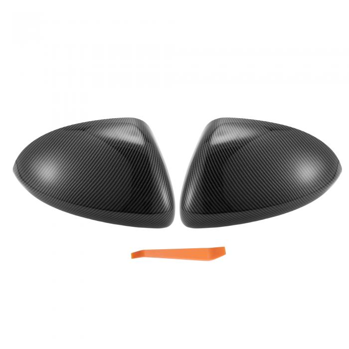 Motoforti ボクシング 1セット 左右サイドドアウィングリアビューミラーカバーキャップ交換 ブラック ..