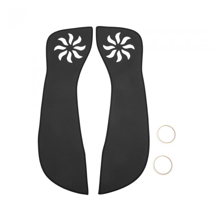 TUCKBOLD ビュイックに対応GL8 2017用のレザーカードアアンチキックパッドステッカー ドアサイドエッジガードプロテクター インテリアアクセサリー ブラック 1セット