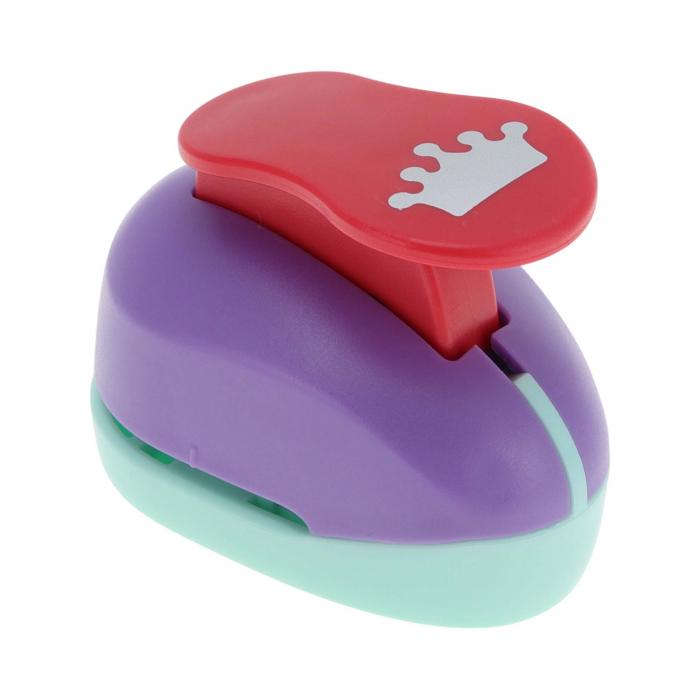 CAPASTEC クラフトパンチ ペーパーパンチャー 紙用 穴あけパンチ ハンドメイド ミニ DIY 先生 オフィス 子供用 ランダム色 王冠 切断直径2.2~2.5cm