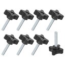 M METERXITY スタークランプノブ 8個パック M6x35mm 雄ネジ 手締めネジ 機械/電子機器/家具/傘ベース用 機械ハンドル交換用 [48mm 黒...