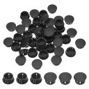 PATIKIL 19 mm/3/4インチ プラスチックホールプラグ、50個パックフラッシュタイプラウンドプラグスナップインホールパネルチューブキッチンキャビネット家具フェンシングポストパイプインサートエンドキャップ、黒