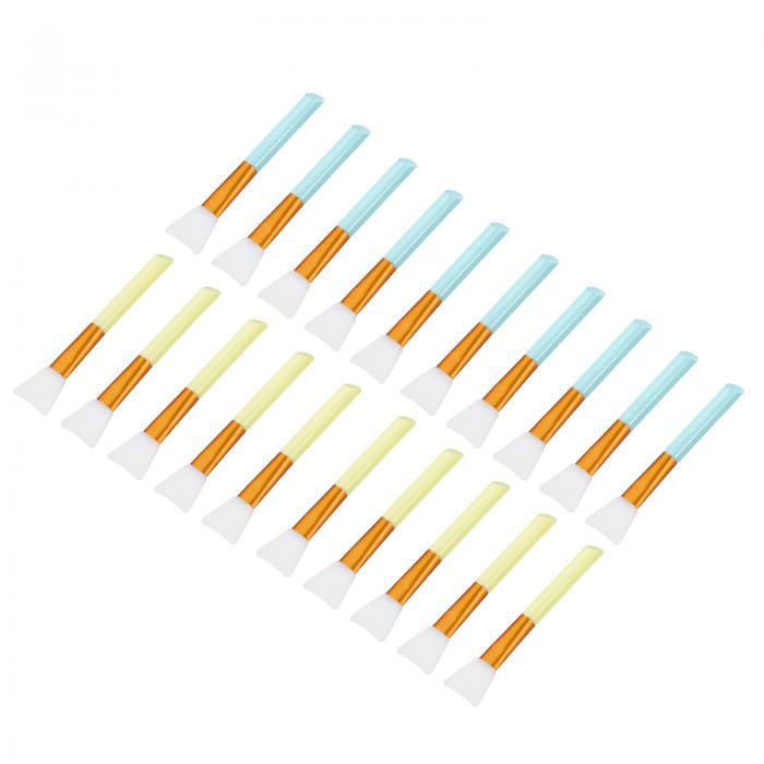 シリコーンエポキシタワシ イエロー ブルー アプリケーター DIY タワシ エポキシ樹脂カップ作成用 20個..