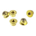 Motoforti 5個M3*0.5車用フランジナット 銅 プラスチックゴムリング フラット六角ロックフランジナット ノンスリップロックフランジ ゴールドトーンゴムリング 5.5mm/0.22"
