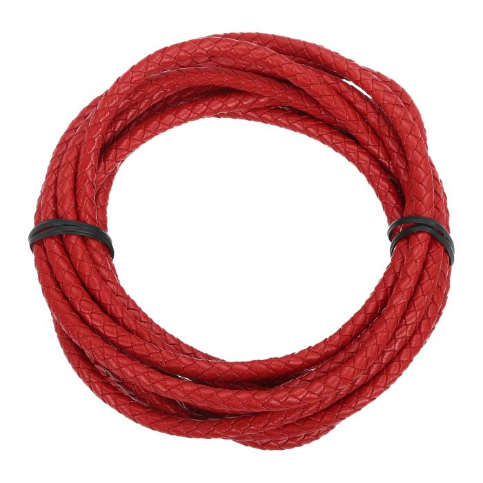 3.3 ヤード ボロタイ コード 5mm 直径 丸編み レザー ストリップ 3 メートル 長さ ブレスレット ネックレス ビーズ用 ダーク レッド